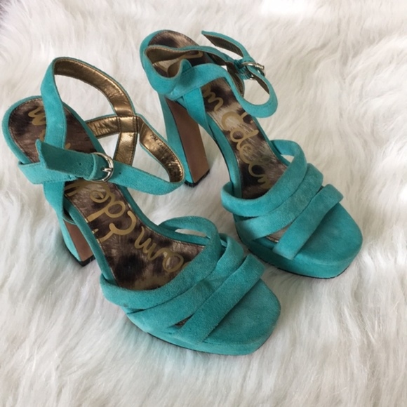 Sam Edelman Shoes - Sam Edelman | NWT Turquoise Suede Platform Heels